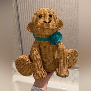 Kate Spade Wicker Monkey with Teal Accent